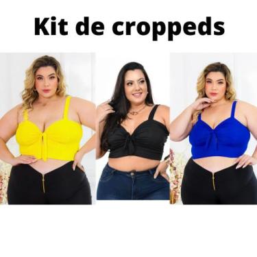 Imagem de Kit Com 3 Croppeds Laço (Azul,Amarelo E Preto) - Rosa Soul