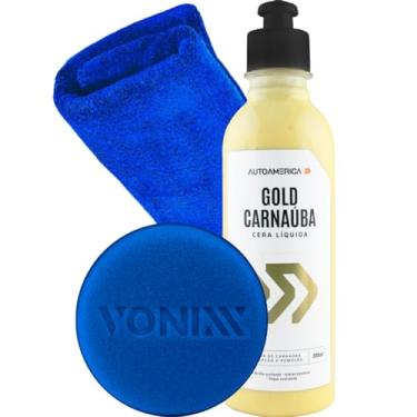 Imagem de Cera Automotiva Carnaúba 300ml Gold Autoamerica Pano Aplic