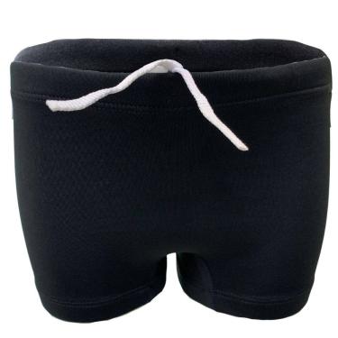 Imagem de Sunga Infantil Preto Lisa Cordão Ajustavel Proteção Solar Uv Praia Piscina Juvenil Natação Kids