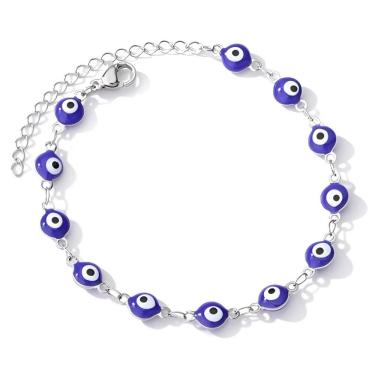 Imagem de Pulseira Feminina Pingente Olho Grego Agnes Aço Inoxidável