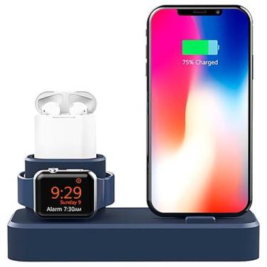 Imagem de Dock Suporte Base Compatível iPhone Fone Watch - Baú do Viking