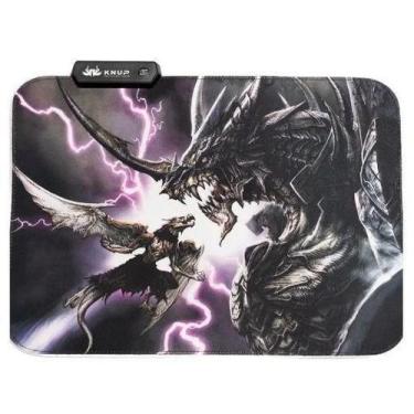 Imagem de Mouse Pad Gamer Rgb Luz Led Kp-S012 Black Dragon 350X250 - Knup