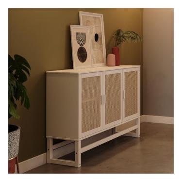 Imagem de Aparador Buffet de Madeira com 3 Portas com Palhinha Coleção Blanco Acapulco Branco