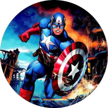 Imagem de Painel Festa Redondo 3d Capitão America Estampa Digital 1,50M - Fantas