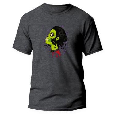 Imagem de  Camiseta Basica Algodão Premium Estampa Digital Zombie Girl - NoBrand