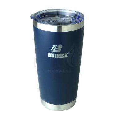 Imagem de Copo Térmico com Tampa Brimex Inox 600ml Chopp, Cerveja ou Café Várias