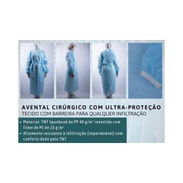 Imagem de Avental Hospitalar TNT laminado com PE 40 grs - com 48 peças - Amber