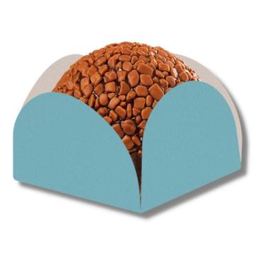 Imagem de Kit C/ 2 Pcts. De Forminhas Caixeta Azul Em Pétalas P/ Doces Docinhos 