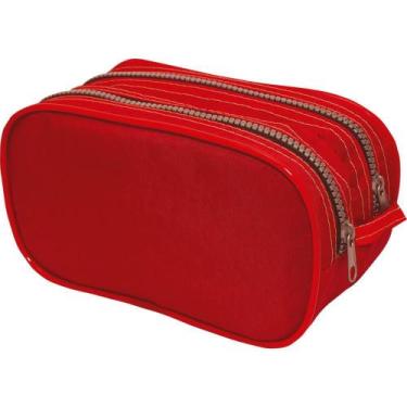 Imagem de Estojo NYLON Retangular Duplo com Zíper - Cores Sortidas - Reflex