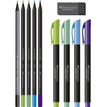 Imagem de Marcador Artístico Supersoft KIT Cores Frias com 10 Peças - Faber Cast