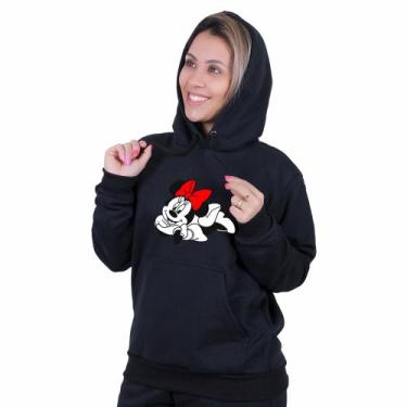 Imagem de Blusa Minnie Moletom Agasalho Casaco De Frio - Milene Store, Preto, G