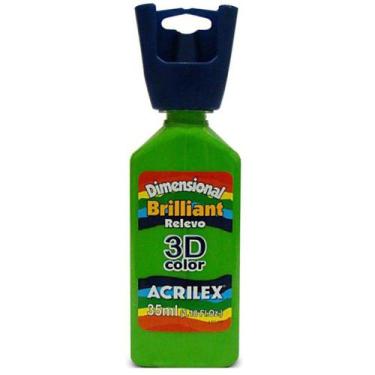 Imagem de Tinta Dimensional Relevo 3D Brilhante Verde Abacate - ACRILEX