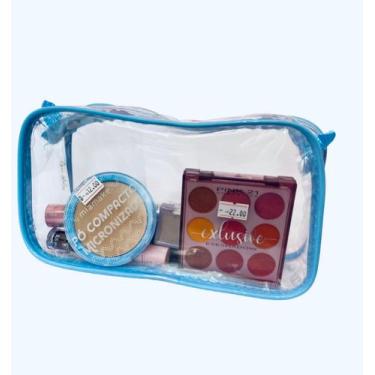 Imagem de ESTOJO transparente AZUL CLARO 21x11 - Gii Matos Makeup
