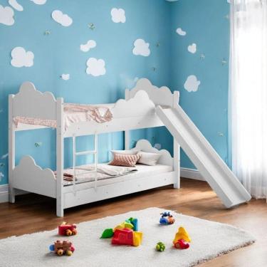 Imagem de Beliche Juvenil Escorregador E Colchão Michele Branco