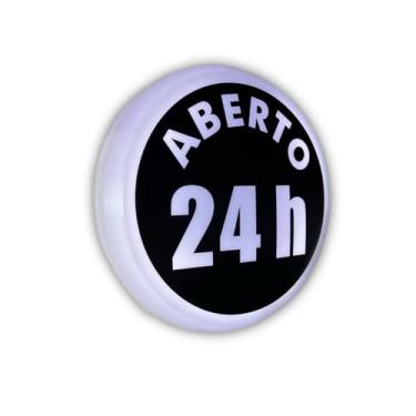 Imagem de Placa Led Luminosa Aberto 24 horas 50 cm