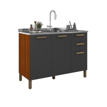 Imagem de Gabinete Gold Pia 158cm Armário Multiuso Balcão/Bancada 3 Portas 2 Gav