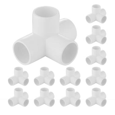 Imagem de Carvedexquisitely Acessórios de PVC de 4 vias, acessórios de cotovelo de grau de móveis de PVC de 3/10.2 cm, encaixes em T de saída lateral de 4 vias, conectores de PVC para barraca e acessórios para
