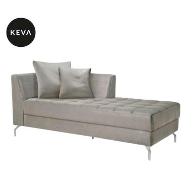 Imagem de Chaise Longue News Veludo Cinza