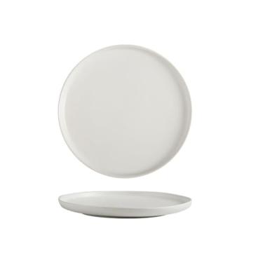 Imagem de Prato de massa ocidental de cerâmica colorida, prato de sobremesa de salada simples para uso doméstico - 25,4 cm - branco