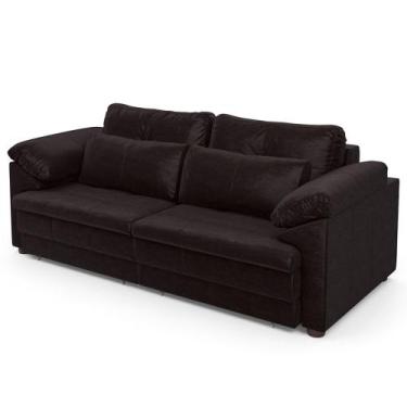Imagem de Sofá Retrátil 3 Lugares Para Sala 250cm Dijon Couro Bordô S07 - Mpozen
