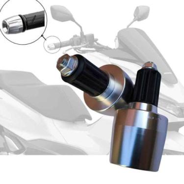 Imagem de Par De Peso Pezinho De Guidão De Moto Pcx 150 Escovado Com Bucha p Gui