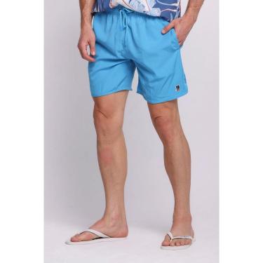 Imagem de Short Vôlei Masculino Malha Básico Liso Polo Wear Azul Médio-Masculino
