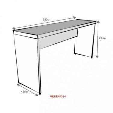 Imagem de Mesa Reta Natus 40mm 120 Bramov Móveis Preto/branco