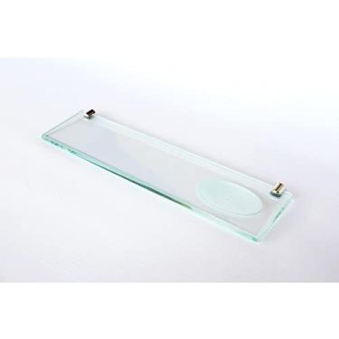 Imagem de Porta Shampoo Reto com Rebaixo Saboneteira Vidro Incolor Lapidado - Aquabox - 40cmx9cmx10mm