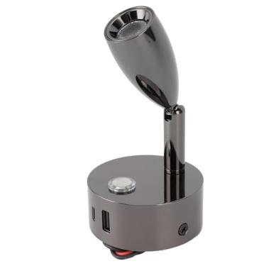 Imagem de Lâmpada de Leitura para RV, Interruptor de Toque Regulável LED Luz de Leitura de Cabeceira Com Porta USB, Material de Liga de Alumínio para Quartos de RV, Cabeceiras de Carro,