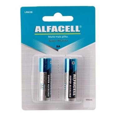 Imagem de 02 Pilhas Super Alcalina Aa Lr6 1.5v Comum Convencional - Alfacell