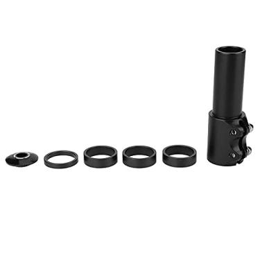 Imagem de Guiador Stem Extender Bicicleta Guiador Levantador CNC Usinado Liga De Alumínio Riser para Mountain Bike Altura Ajustável Preto 180g