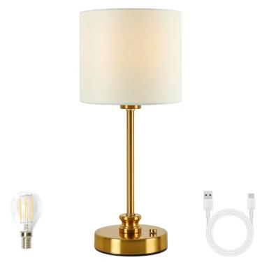 Imagem de MOBEYU Luminária De Mesa Portátil Sem Fio, Abajur Tecido, Iluminação Com Bateria Recarregável 5000 Mah, Luz Regulável Para Sala Jantar, Quarto, Cabeceira, Bar, Noturna, Camping, Varanda