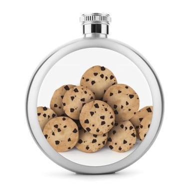 Imagem de Cantil clássico com estampa de biscoitos de chocolate, garrafa de aço inoxidável para licor, frasco de bolso de 142 g