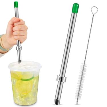 Imagem de Lasnten 1 pacote de furador de palha para tampas de plástico, copos de limonada, ferramentas de perfuração de aço inoxidável para café, bebidas, recipiente de delicatessen, suprimentos de suporte de