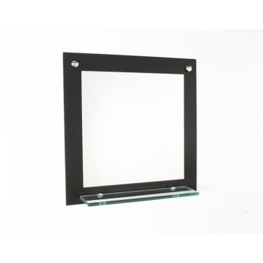 Imagem de Espelho Para Banheiro Com Prateleira 40Cm Preto