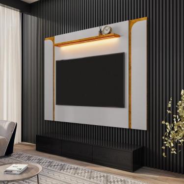 Imagem de Painel Suspenso Maresias Sala Tv Até 75 Polegadas Off White/Naturale