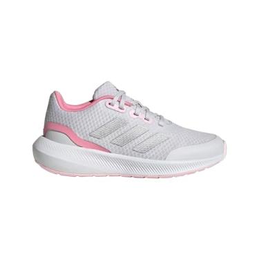 Imagem de adidas RunFalcon 3.0 para meninas (criança pequena/criança grande), Cinza/Prata Metálico/Rosa Bliss, 6 Big Kid
