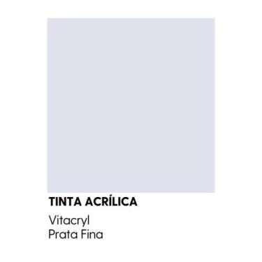 Imagem de Tinta Emborrachada Acetinada Cinzas - Vitacryl, Prata Fina, 3,6 lts