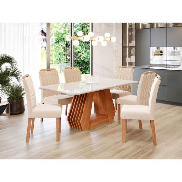 Imagem de Conjunto Sala de Jantar Ágata com 6 Cadeiras Paola Cimol