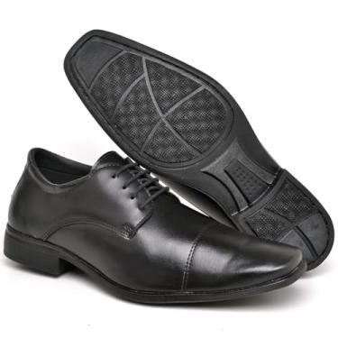 Imagem de Sapato Masculino Social Preto de Luxo com Cadarço Elegante do 37 ao 44, PRETO, Ref 806, Polo Blu ORIGINAL (BR, Adulto, Numérico, 40)