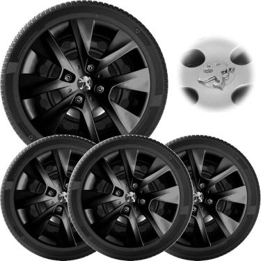 Imagem de 4X Calota Peugeot 206 207 208 Aro 14 Black Piano 410Cb