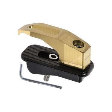 Imagem de REPAIROCK Gancho de pendurar para motocicleta retangular com furo Suporte de mala de capacete de motocicleta para scooters bicicletas liga de alumínio amarelo 1 conjunto