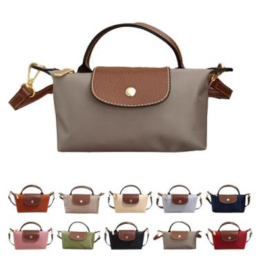 Imagem de Mini bolsa transversal feminina - bolsa de ombro com alça ajustável, bolsa pequena e espaçosa com bolsos com zíper para chaves de carteira de telefone, Cinza, 7.5 inches