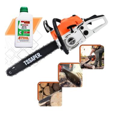 Imagem de Motosserra T ssaper Mg52cc com Sistema Anti Vibração 3hp Super Forte + Oleo Lubrificante 2T