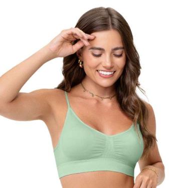 Imagem de Sutiã Top Alça Fina Regulável com Bojo Removível sem Costura Mousse de