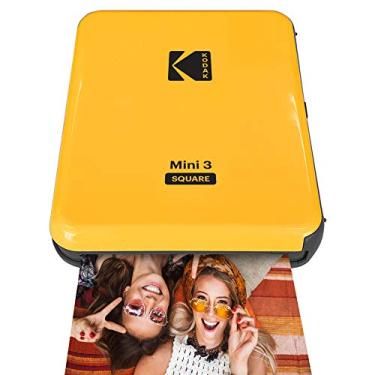 Imagem de KODAK Impressora fotográfica portátil Bluetooth mini 3 quadrados tamanho Instagram com tecnologia 4PASS - amarela