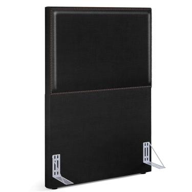Imagem de Cabeceira Box Solteiro Com Tachas 100 cm Vicenza L02 Facto Preto Metalizado - Lyam Decor