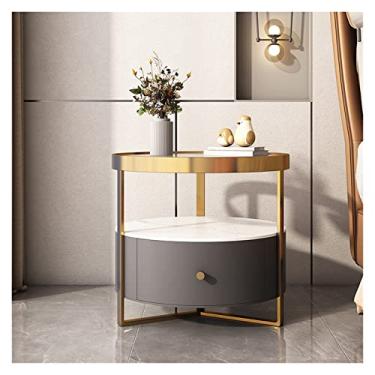 Imagem de Mesa de cabeceira simples moderna mesa de cabeceira quarto mesa de cabeceira pequena prateleiras mesa de cabeceira (cor: B, tamanho: 50 * 50 * 50 cm)