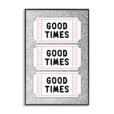 Imagem de Stupell Industries Good Times Glam Tickets Arte giclée emoldurada preta, design por Lettered and Lined, 76 x 50 cm