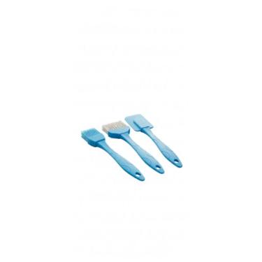 Imagem de Conjunto de Pincéis de Silicone Utensilios pincel espátula para Cozinha casa,Restaurante, 3 Peças, Azul Multuso Culinário